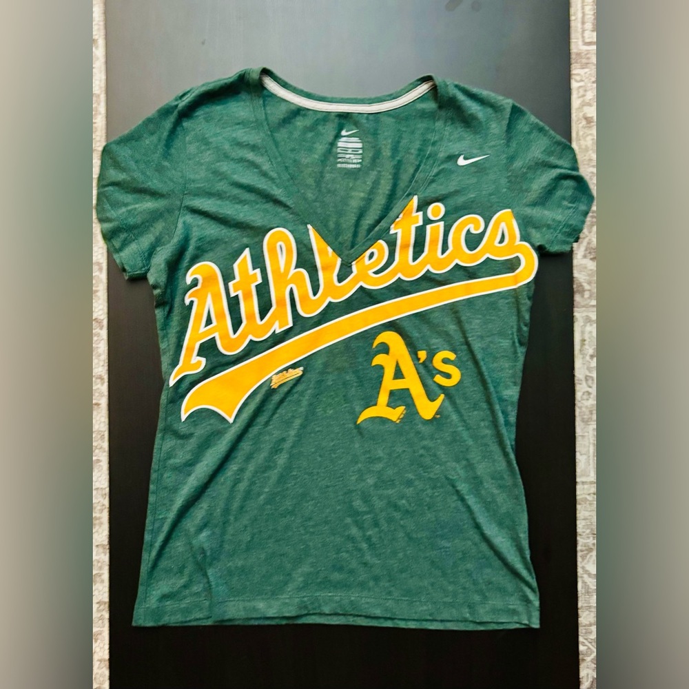 Women’s Athletics / A’s V-Neck Tee. Like New.